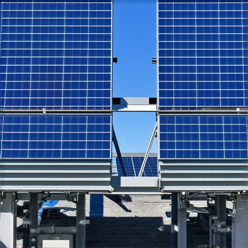 High-efficiency solar panels with smart monitoring system under bright sunlight